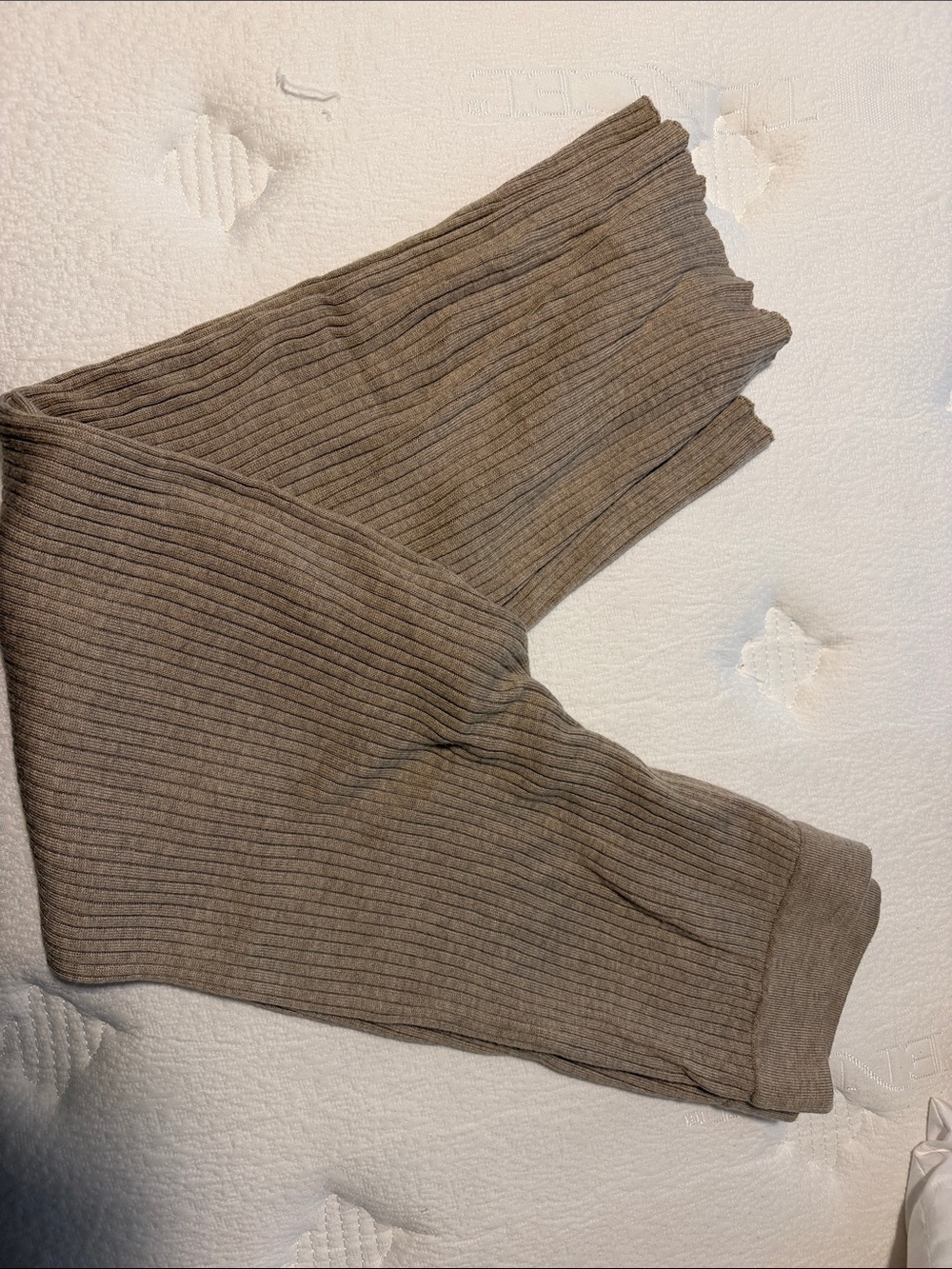 Ribbed Knit Lounge Pants in Taupe